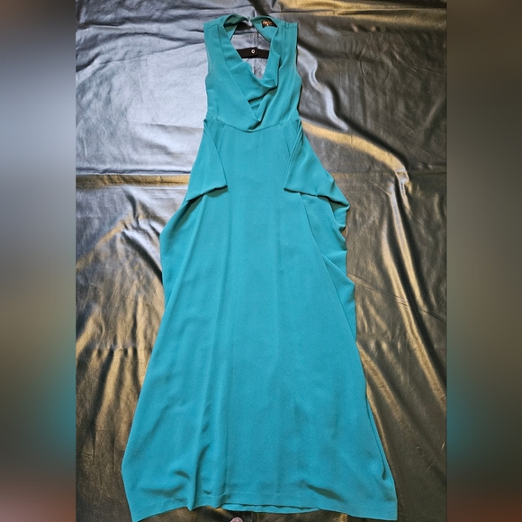 Alice & Olivia Gretchen Open Back Teal Dress Size 4 - Picture 4 of 14